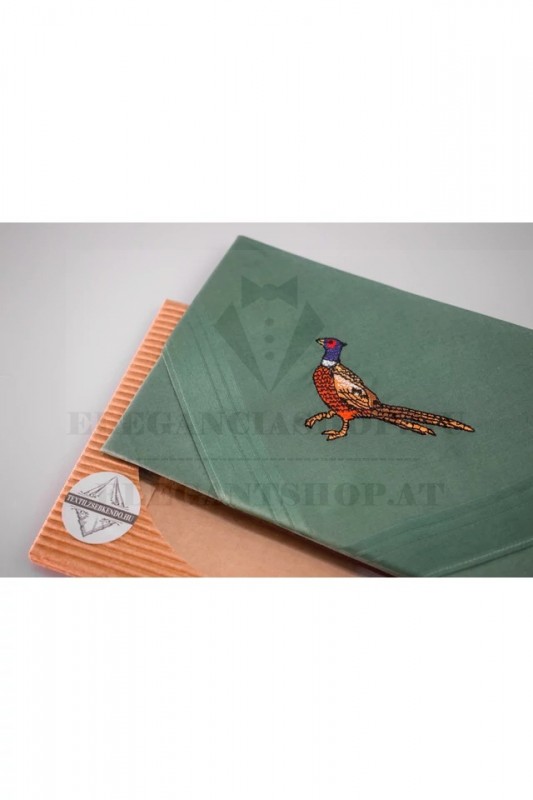 Hímzett pamut zsebkendő - Fácán Pamut zsebkendő Hímzett pamut zsebkendő - Fácán Pamut zsebkendő