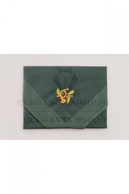                  Hímzett pamut zsebkendő - Vadászkürt Pamut zsebkendő