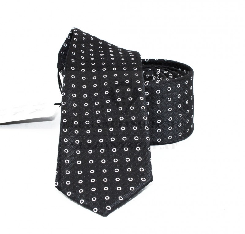                    NM slim szövött nyakkendő - Fekete aprópöttyös Aprómintás nyakkendő