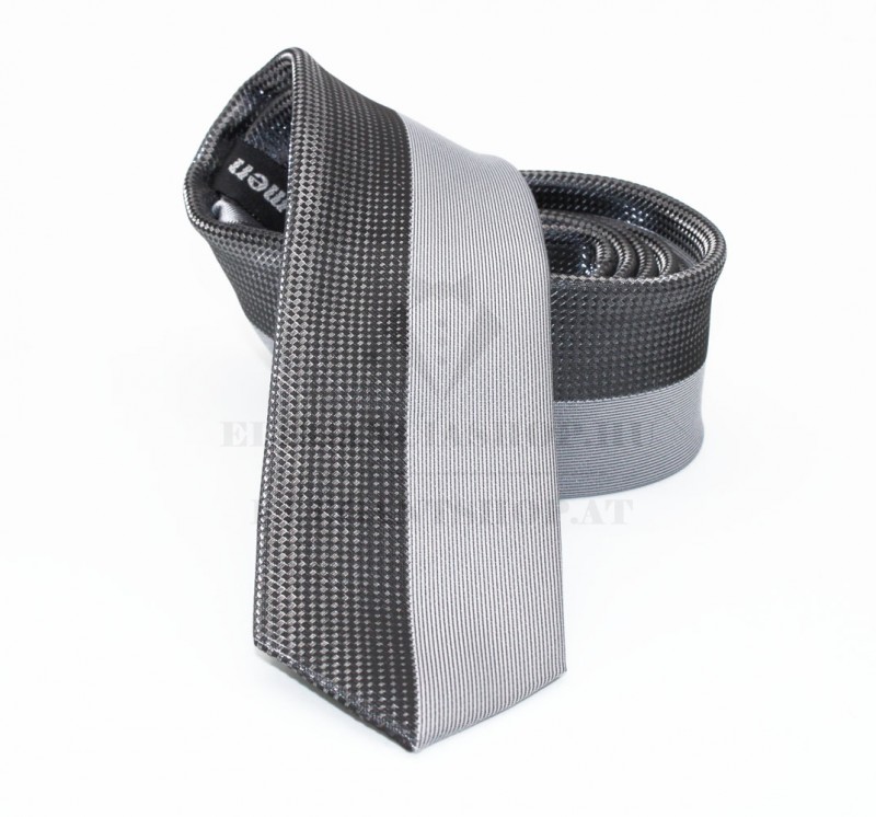                    NM slim szövött nyakkendő - Ezüst csíkos Aprómintás nyakkendő