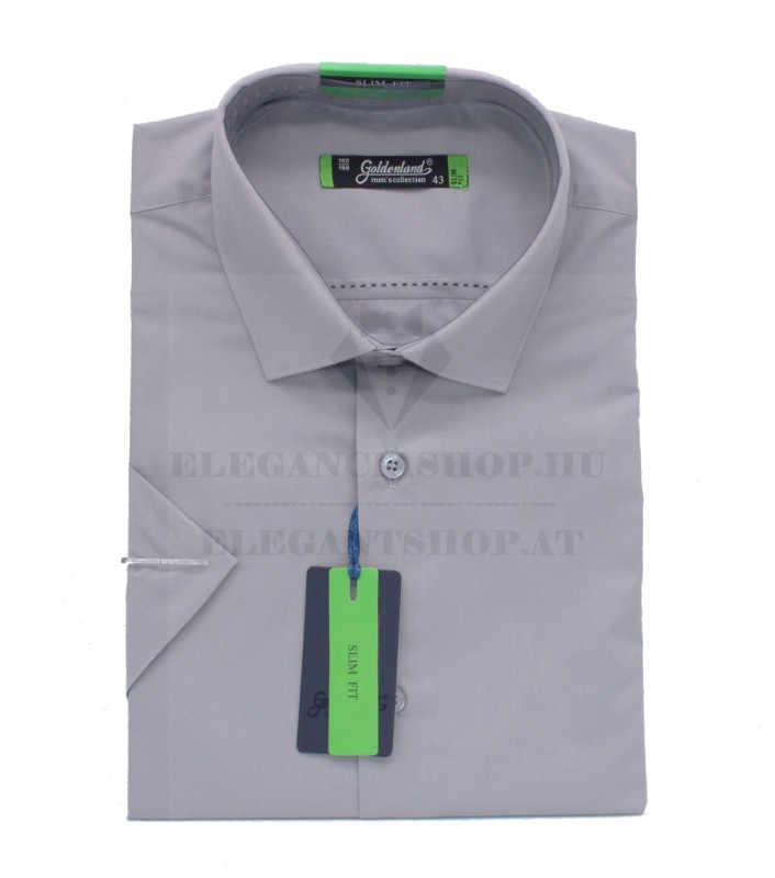   Goldenland slim rövidujjú ing - Szürke Slim, Smart fazon