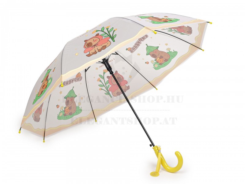        Gyerek átlátszó kilövős esernyő kapibara Gyerek esernyő, esőkabát