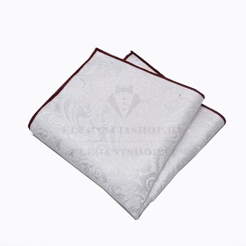                     Exkluzív paisley díszzsebkendő - Fehér