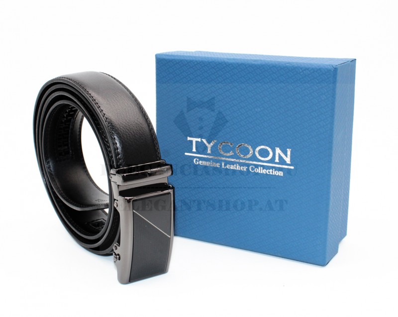 Tycoon férfi bőr öv díszdobozban - Fekete Tycoon férfi bőr öv díszdobozban - Fekete