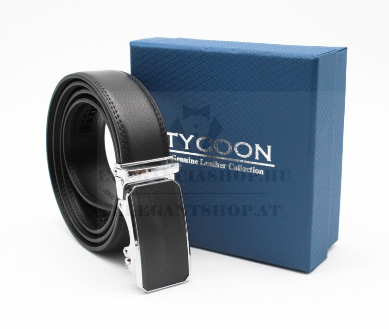 Tycoon férfi bőr öv díszdobozban - Fekete Tycoon férfi bőr öv díszdobozban - Fekete