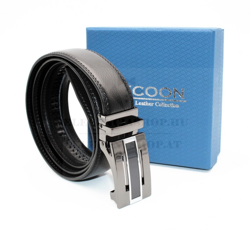 Tycoon férfi bőr öv díszdobozban - Fekete Tycoon férfi bőr öv díszdobozban - Fekete