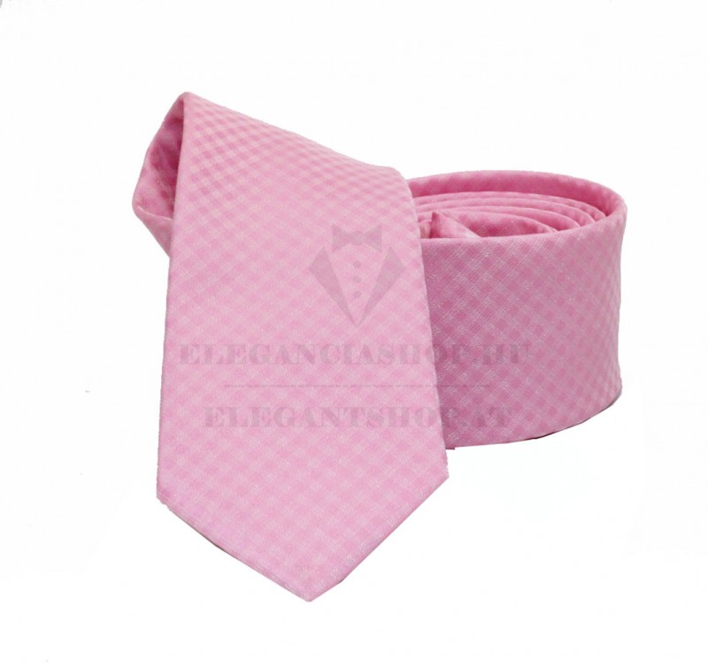                   NM slim szövött nyakkendő - Rózsaszín kockás