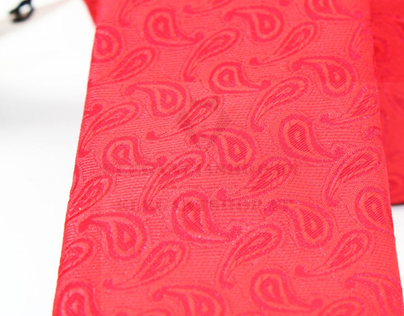                    NM slim szövött nyakkendő - Piros virágmintás