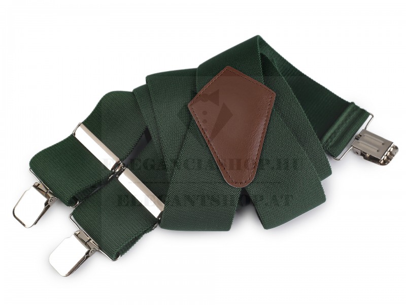                 Nadrágtartó extra széles - Sötétzöld Férfi nadrágtartó