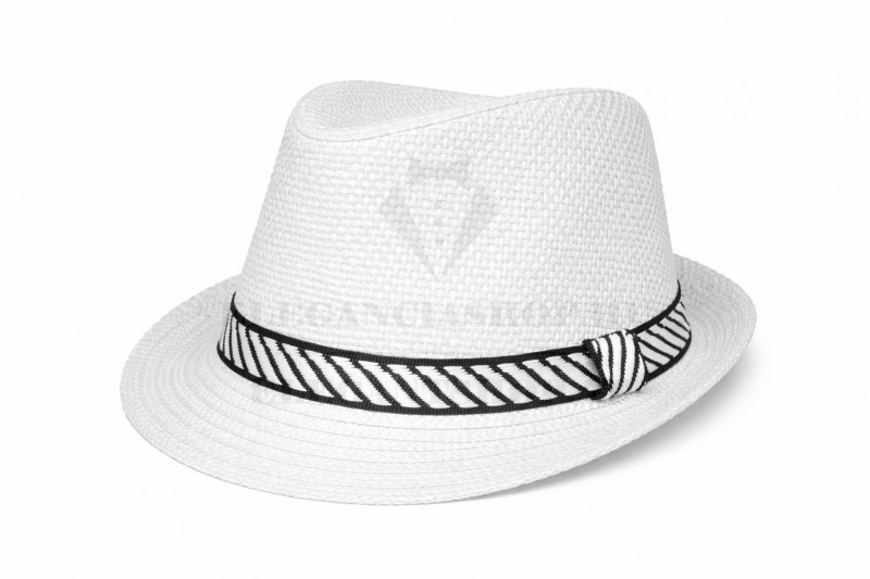 Szalmakalap csíkos - Fehér Női sapka,kesztyű,sál Szalmakalap csíkos - Fehér Női sapka,kesztyű,sál