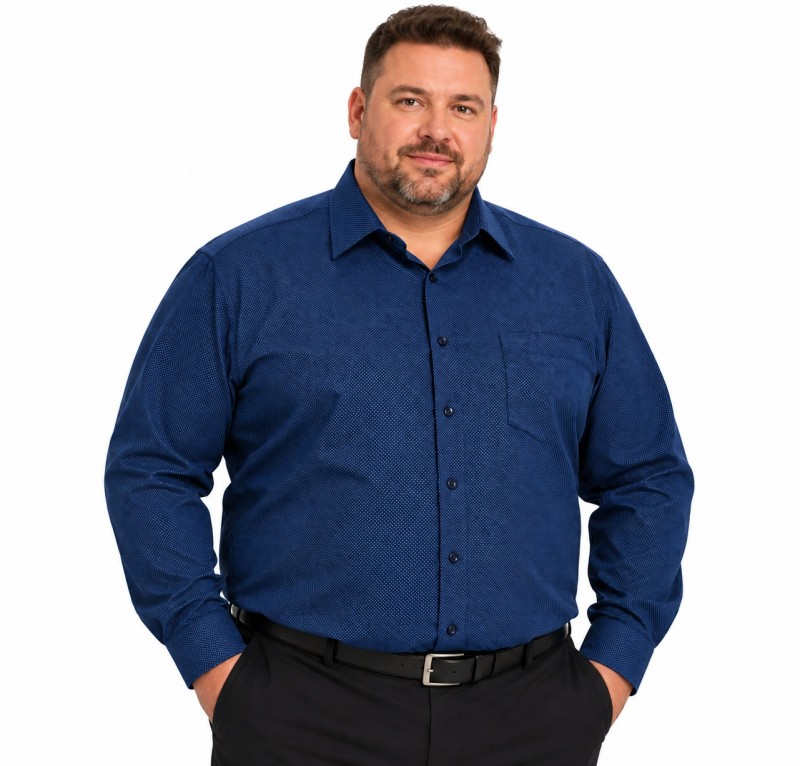  NM h.u extra fit elasztikus ing - Sötétkék aprópöttyös Hosszúujjú ing