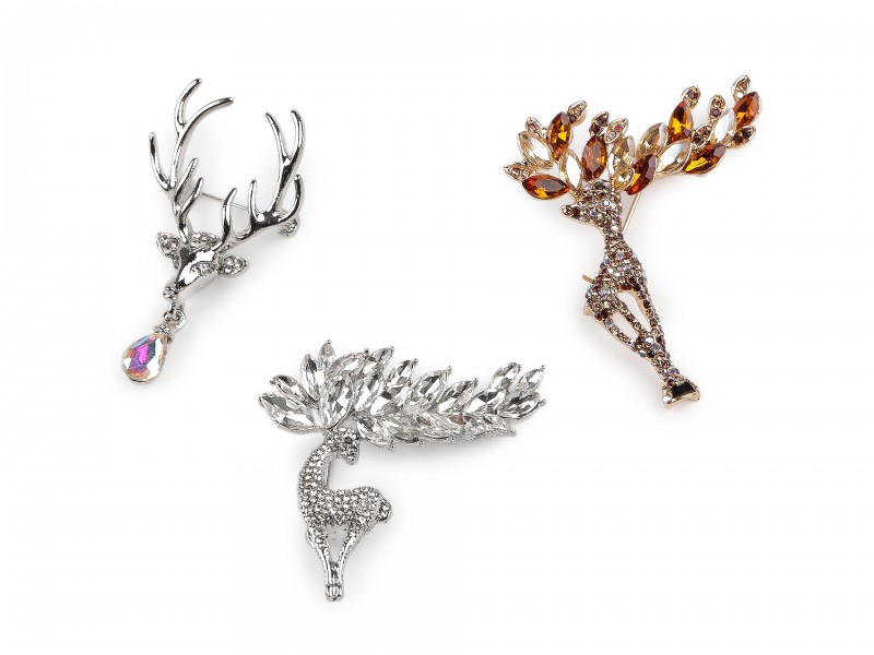 Bross csiszolt kövekkel szarvas kitűző Kitűzők, Brossok Bross csiszolt kövekkel szarvas kitűző Kitűzők, Brossok