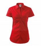   Női puplin ing rövidujjú - Piros