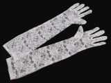   Hosszú alkalmi csipkekesztyű 43 cm - Fehér Női kiegészítők