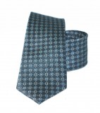   Vincitore slim selyem nyakkendő - Szürke-kék mintás Aprómintás nyakkendő