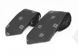    Szatén apa-fia nyakkendő szett - Fekete kockás