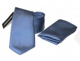  Szatén nyakkendő szett - Kék Egyszínű nyakkendő