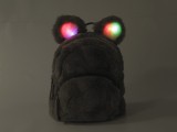 Lány szőrmés hátizsák világító fülekkel Gyerek táska, pénztárca