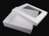 Papir doboz szalaggal fehér  - 4 db/csomag
