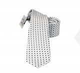    NM szövött slim nyakkendő - Fekete pöttyös Aprómintás nyakkendő