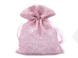 Organza ajándék zsák glitterel 10x13 cm - 10 db Ajándék csomagolás