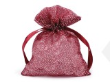 Organza ajándék zsák glitterel 10x13 cm - 10 db Ajándék csomagolás