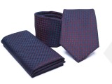    Prémium nyakkendő szett - Kék-piros mintás