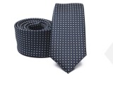    Prémium slim nyakkendő - Sötétkék pöttyös