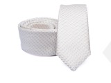    Prémium slim nyakkendő - Fehér aprómintás