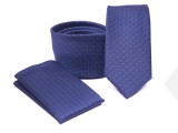     Prémium slim nyakkendő szett - Kék aprómintás