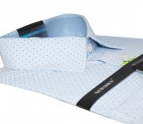     Newsmen h.u slim ing - Világoskék aprómintás Mintás ing