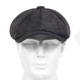                     Gatsby férfi sapka - Sötétszürke halszálkás Férfi kalap, sapka