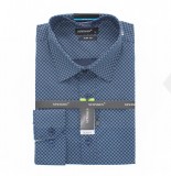             NM h.u slim elasztikus ing - Sötétkék mintás