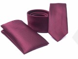    Prémium slim nyakkendő szett - Meggypiros