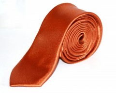 Szatén slim nyakkendő - Rozsdabarna Egyszínű nyakkendő