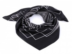 Szatén csíkos kendő - Fekete Női divatkendő és sál