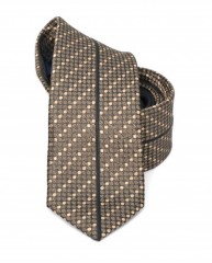 Goldenland slim nyakkendő - Barna aprópöttyös Csíkos nyakkendő
