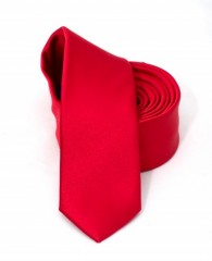               Goldenland slim nyakkendő - Piros szatén Egyszínű nyakkendő