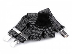 Férfi nadrágtartó - Fekete-fehér mintás Férfi nadrágtartó