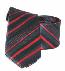               Goldenland slim nyakkendő - Piros-fekete csíkos 
