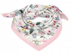 Szatén kendő virágokkal - Rózsaszín Női divatkendő és sál