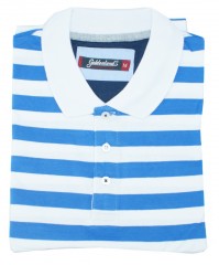  Goldenland rövidujjú piké poló - Kék-fehér Férfi pólók,pulóverek