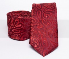    Prémium slim nyakkendő - Piros mintás 