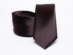    Prémium slim nyakkendő - Barna szatén Egyszínű nyakkendő