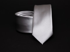    Prémium slim nyakkendő - Ezüst szatén Egyszínű nyakkendő