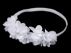 Rugalmas hajpánt virágokkal - Fehér 