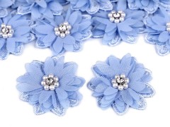 Virág gyöngyökkel 10 db/csomag - Kék Kitűzők, Brossok