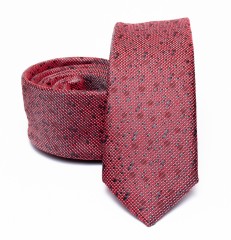    Prémium slim nyakkendő - Bordó aprómintás 