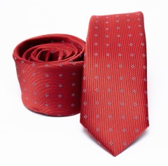    Prémium slim nyakkendő - Piros aprómintás 
