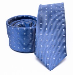    Prémium slim nyakkendő - Kék aprómintás 